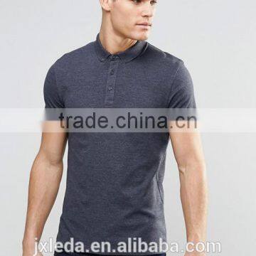 Stylish men button down collar pique fabric polo t shirt custom