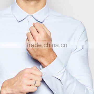 OEM High End Shirt Mens Formal Long Sleeve Blue Man Shirt photo-2