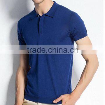 silk cashmere polo shirt short sleeve sweater for men