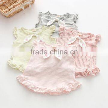 2017 New Design Shirts Casual Kids Children's Striped Wood Earrings Short Sleeve Bottles Shirt Little Girl Vest photo-4