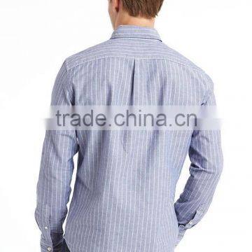 Mens Custom Dress 100% Cotton Novelty Stripe Long Sleeve Shirt photo-4
