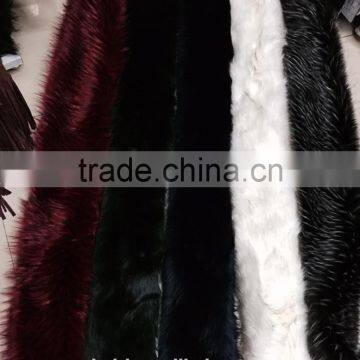 Large Size Fox Fur Collar With Tail for Lady Overcoat Winter Faux Raccoon Fur Scrafs 160cm photo-2
