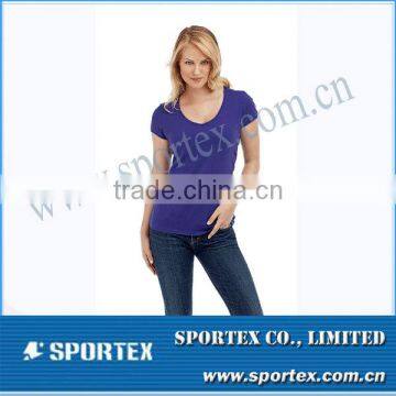 Wholesale Vintage Women Purple Cotton T-Shirt Woman