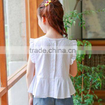 S17608A High Quality Plain T Shirt Girls Sleeveless T Shirt photo-6