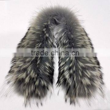 Myfur Customized Size And Colors Dyed Raccoon Fur Trim For Coats Wholesale Animal Fur Accessory