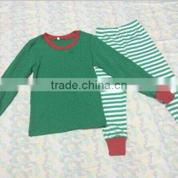 long sleeve Wholesale pajamas with stripe pants children christmas pajamas