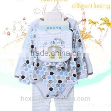 100% Cotton Autumn Europe 5pcs Rompers Suit Baby Clothing Sets photo-5
