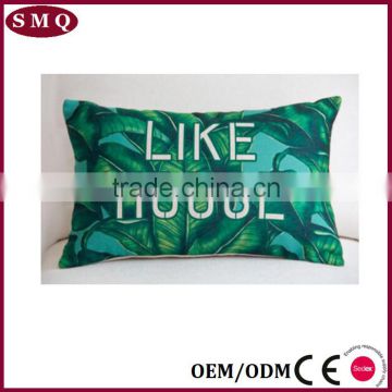 palm design painting outdoor back rest lumbar pillow cover