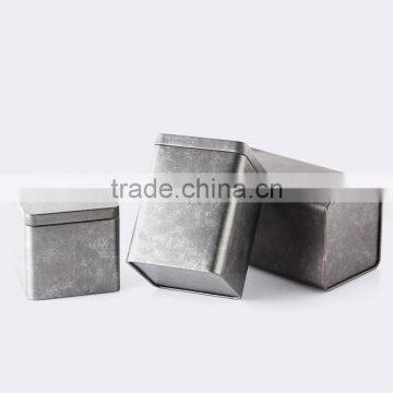 Factory Direct Sale Square Black Frosted Packing Metal Tea Tin Box General Packaging Tin Case Custom Wholesale photo-3