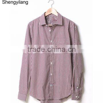 Wholesale High Quality Man Fashion Plaid Shirt Guangzhou Manufacturer photo-5