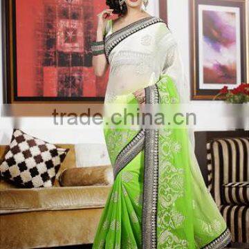 Fascinating Sandal & Black Color Combination Black Bordered Blooming Bliss Designer Sarees Collections photo-3