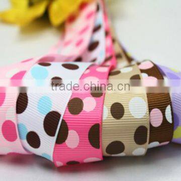 Hi-ana Ribbon 181 Colorful Polka Dot Printed Ribbon,polka Dot Satin/grosgrain Ribbon for Christmas photo-2