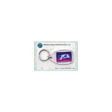 Transparent plastic photo keychain customized Blank / photo frame key chains