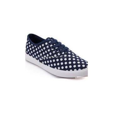 Golden Classic Women\'\'s Blue White Polka Dot Tennis Sneakers
