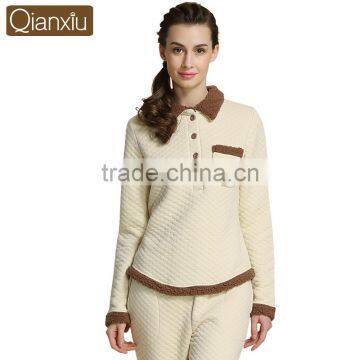 Best price custom Qianxiu high quality thick women cheap pajama set