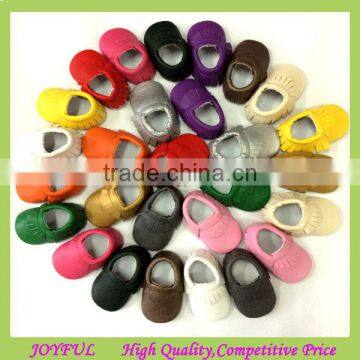 wholesale cheap soft flat tassels shoe leather baby moccasins