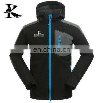 Custom Black Breathable Softshell Jacket Print Logo Empty Hoodies Winter Jacket