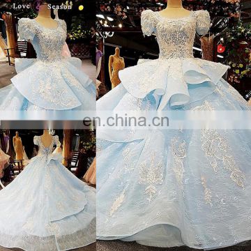 LS00369 short sleeve light blue peplum babe party dress porn ladies dinner sexy party dress