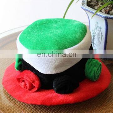 lady fan hat with flower top hat