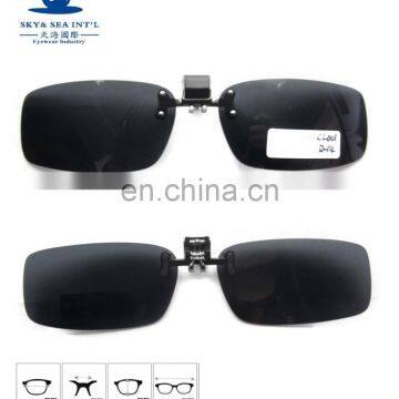 rectangle polarized lens clip on sunglasses,promotion sunglasses