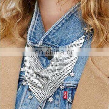 Personality Creative Scarf Triangular Sequins Shining Pendant Collar Neckerchief