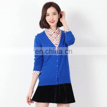 Autumn high quality fashion slim fit Vneck custom knitted oversized latest designs pictures ladies cardigan sweater manufacturer