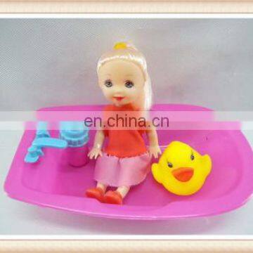 mini rubber duck toy, plastic toy bathtub, mini girl doll toy