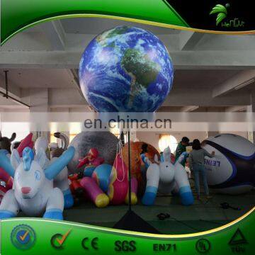Galaxy Planet Balloon Inflatable Tripod Earth LED Display Balloons Factory Price Bracket Ball with Colored Lightings