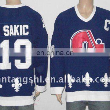 ice hockery jerseys Quebec Nordiques 19# Sakic Navy blue jerseys