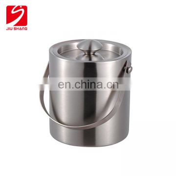 Custom large insulated stainless steel ice bucket with lid