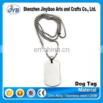 custom logo promotional blank dog tag necklace