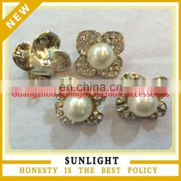 New arrival alloy rhinestone button and metal pearl button