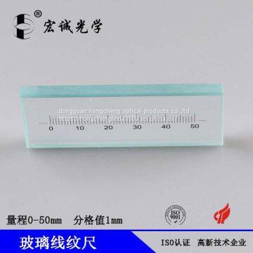 0-50mm Optical Standard Glass Scale Glass Ruler Measuring Ruler Standard Glass Ruler Glass Scale Micrometer Can Customized