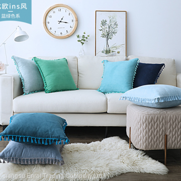 Nordic Style Suede Tassel Cushion photo-2