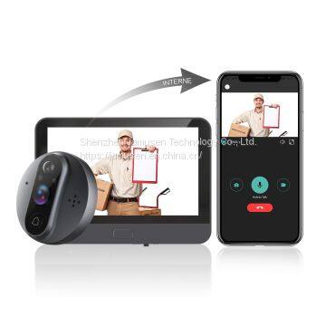 Ви-Fi 4.3 HD LCD цифровая видеонаблюдательная глазовина безопасности умный домофон инфракрасная камера