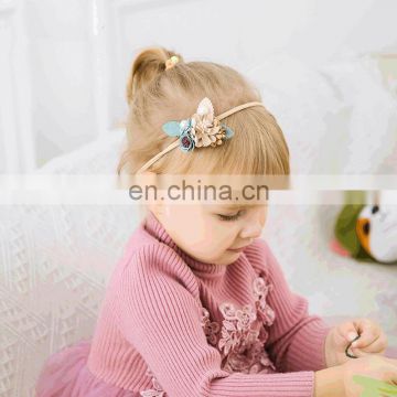 Princess Girl Hairbands Baby Girl flower headband with pearl 3Colors