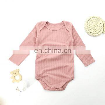 Wholesale Envelope Solid Rib Crotch Snap Baby Bodysuit Long Sleeve