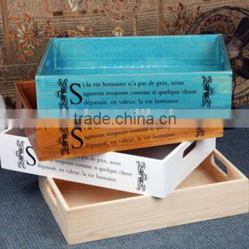 Custom Logo and Color Wooden Storage Crates