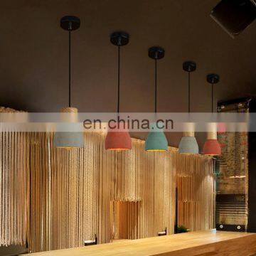 Промышленная подвесная лампа из бетона и дерева на светодиодах для столовой photo-5
