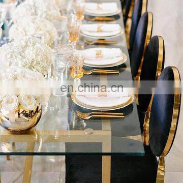 center table glass top banquet table for wedding hall glass top