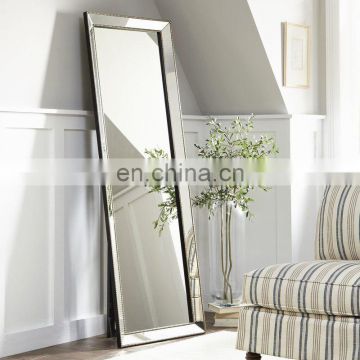 Fashionable cheap white border rectangle framed full-length mirror customized size