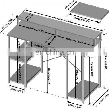 Computer Desk With Storage Shelves Study Table photo-2