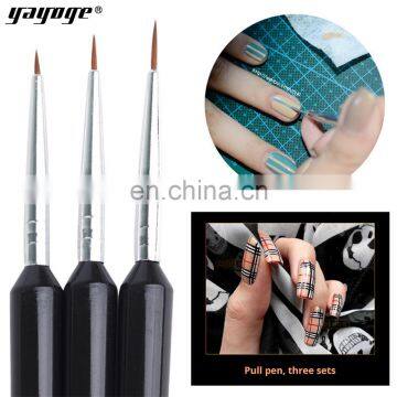 Yayoge 3Pcs Dotting Painting Drawing UV Gel Liner Polish Brush Tool Nail Art Pen 3pcs/set Nail Art Pen 3d Nail Brush photo-4