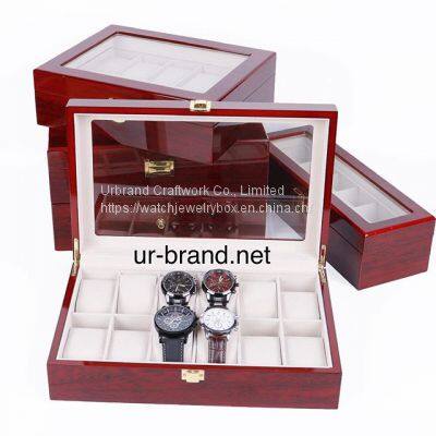 High End Luxury Wooden Jewelry Watch Box 12 Slots Storage Watch Display Box