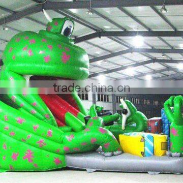 High quality inflatable trampoline park, The frog bouncer water park