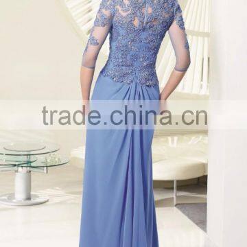 2014 New Arrive Elegant Mother of the Bride Dress With Beading and Appliques High Quality Boat Neck Mother of the Bride Dress photo-5