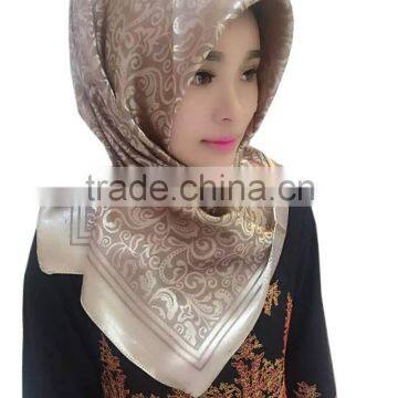 Popular leisure design muslim square scarf