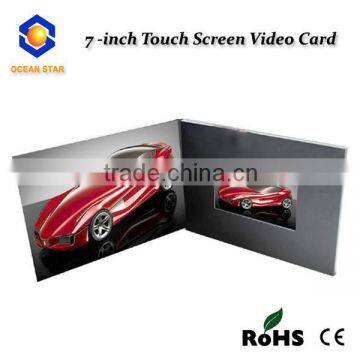 7" inch touch screen LCD video brochure greeting card for promotion advertising