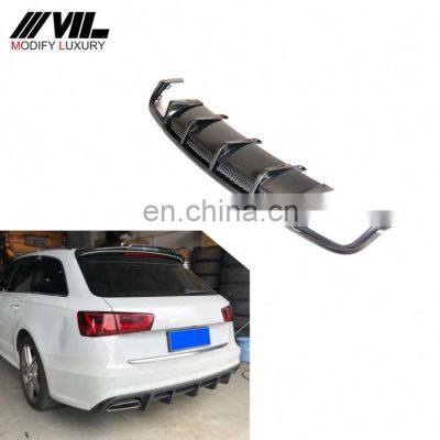 A Style A6 Carbon Fiber Car Rear Lip Diffuser for Audi A6 Sline S6 2015-2018