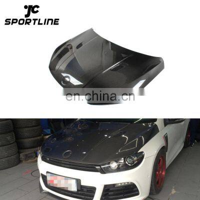 R Style Carbon Fiber Engine Trunk Hoods For VW Scirocco